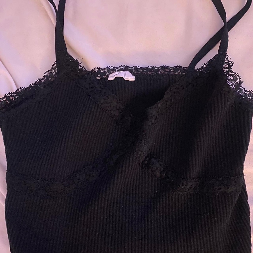 Cotton on Black lace crossover cami
